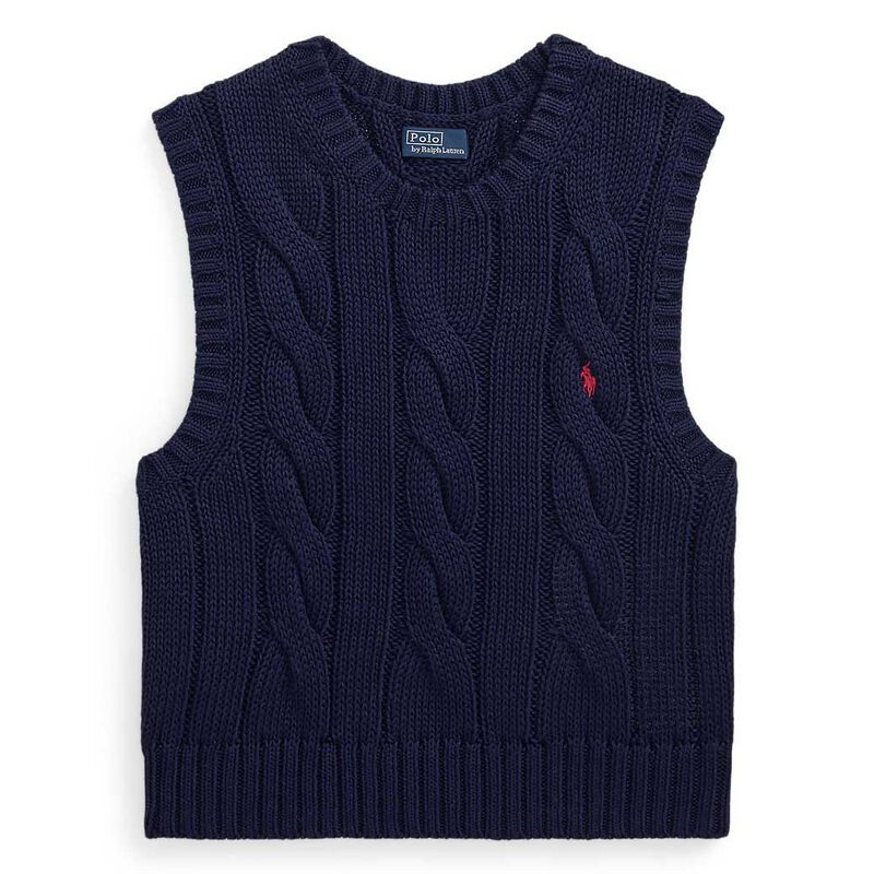 Polo Ralph Lauren Cable Knit Cotton Cropped Vest image number 2